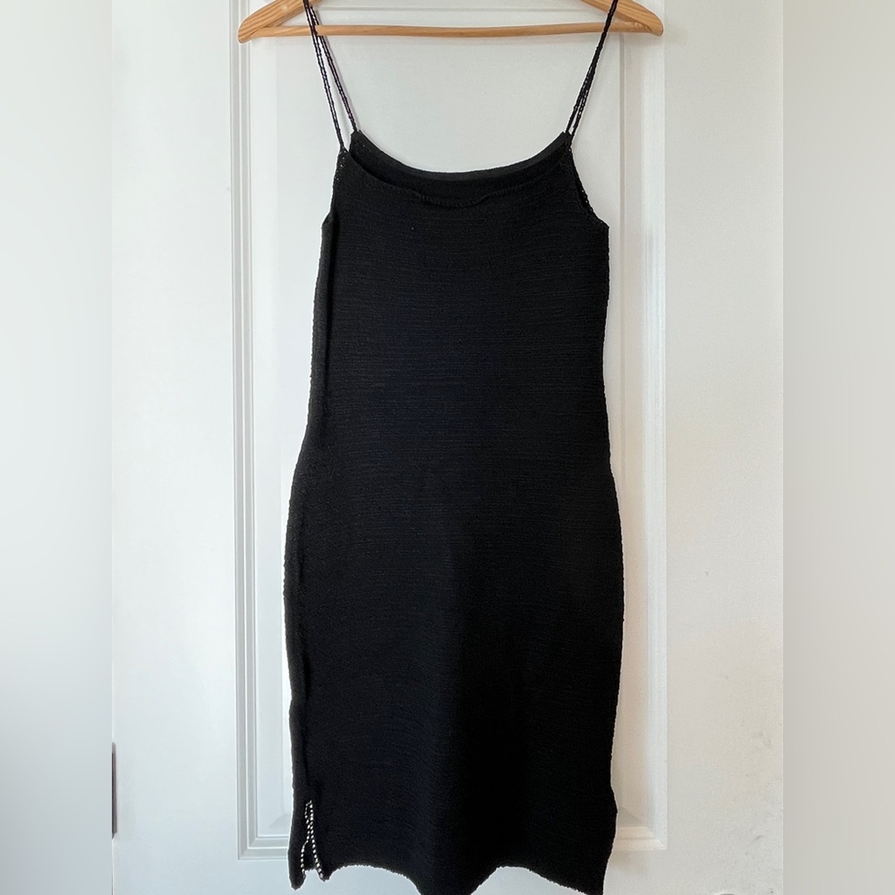 Bette Page Black Brilliant Rhinestone Spaghetti Strap Holiday NYE CocktailDress